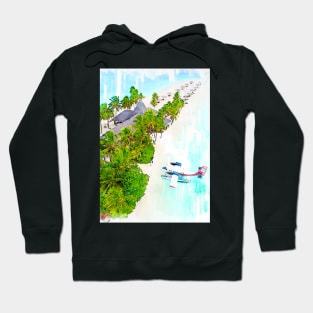 Sea Plane In Beautiful Maldives Beach Lagoon Hotel Hoodie